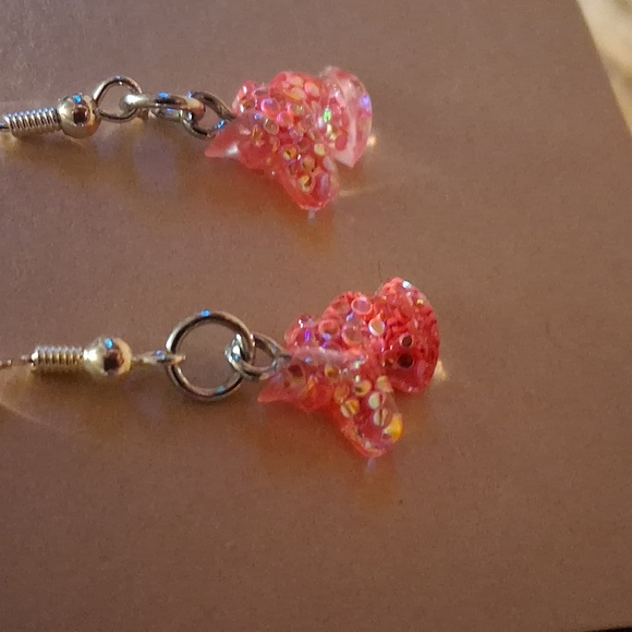 Pink Glitter Unicorn Earrings - Picture 3 of 4
